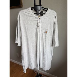 Carhartt Original Fit Men's Cotton Heathered Cream 3 Button T-Shirt 3XL Tall